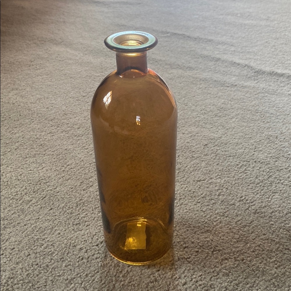 Orange Glass Decorative Bottle
